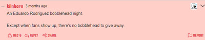An Eduardo Rodriguez bobblehead night. Except when fans show up, there’s no bobblehead to give away