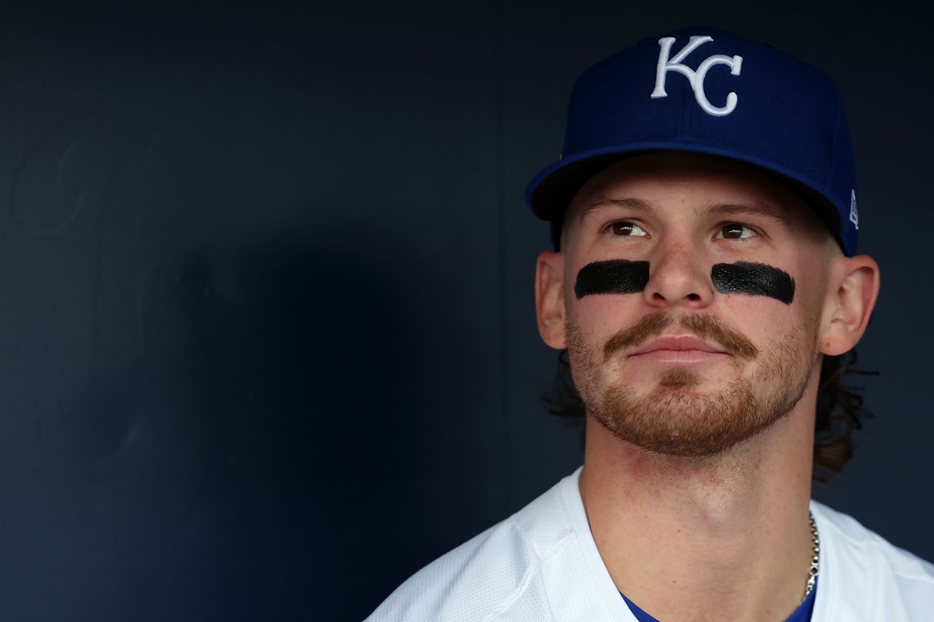 Bobby Witt Jr. looks sad in the dugout