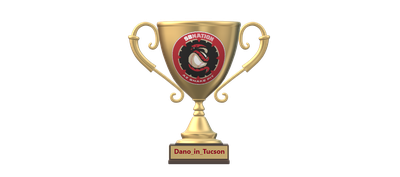 A gold trophy with a wooden base. The cup is emblazoned with the AZ Snakepit logo, on the base, in red print, it says Dano_in_Tucson