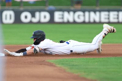 Tim Tawa slides headfirst into second base during a game in September, 2023, at Amarillo. Syndication: Amarillo Globe-News