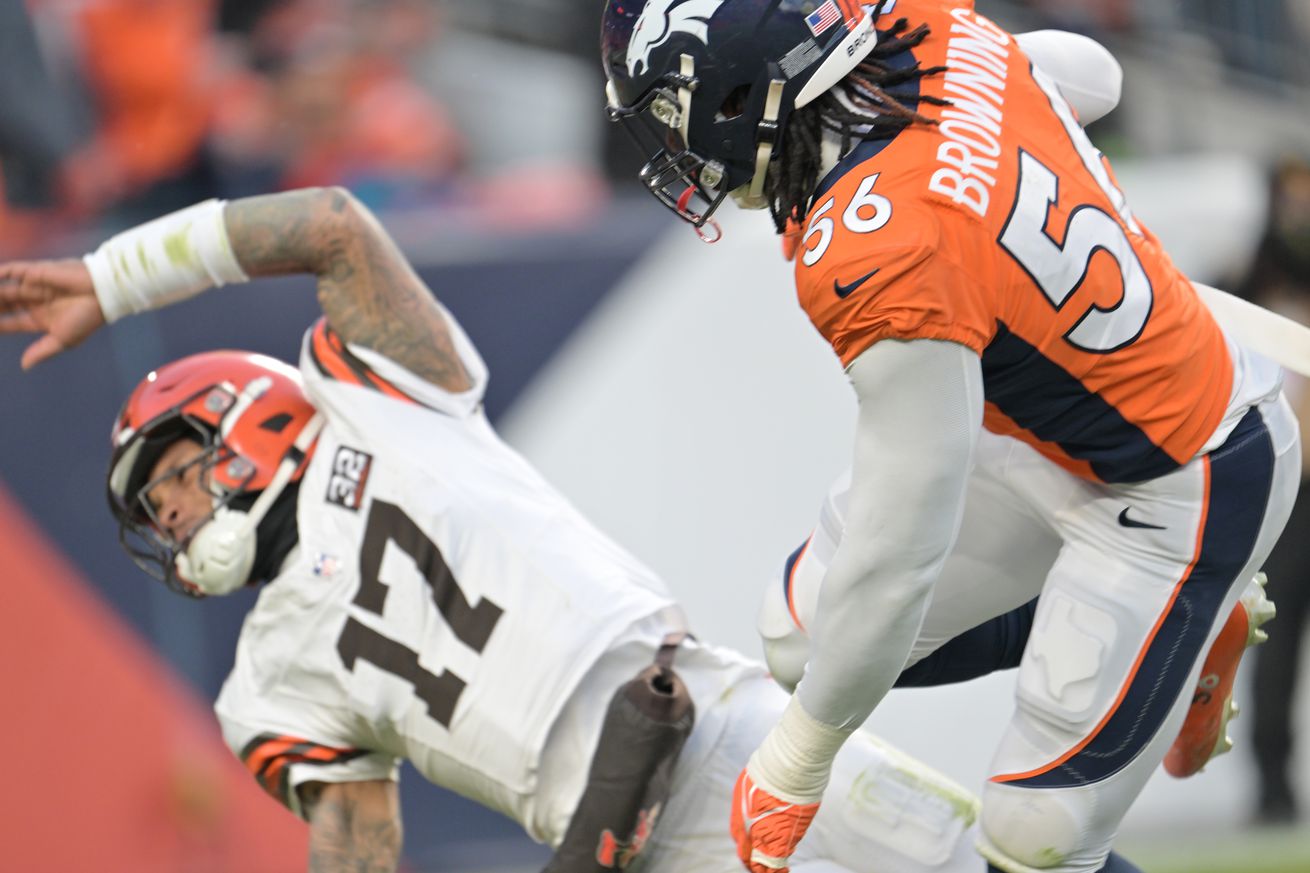 The Denver Broncos take on the Cleveland Browns during week 12 of the NFL season