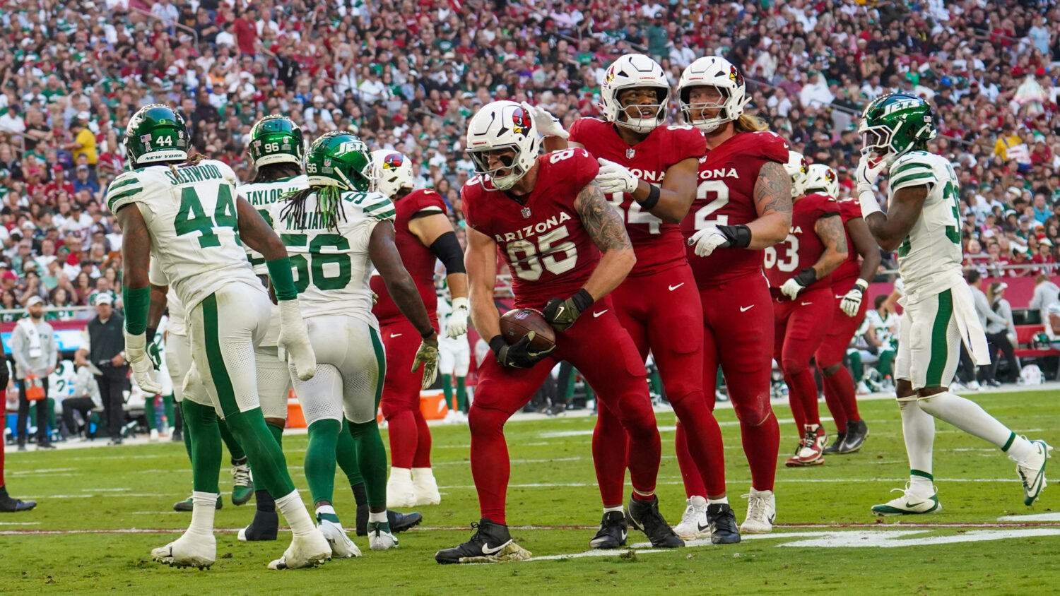 Cardinals cash in touchdown to Marvin Harrison Jr. after McBride hurdle vs. Jets