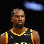 Kevin Durant got injured during a game against the Spurs.