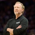 Phoenix Suns head coach Mike Budenholzer watches the play against the Golden State Warriors during the third quarter at Chase Center.